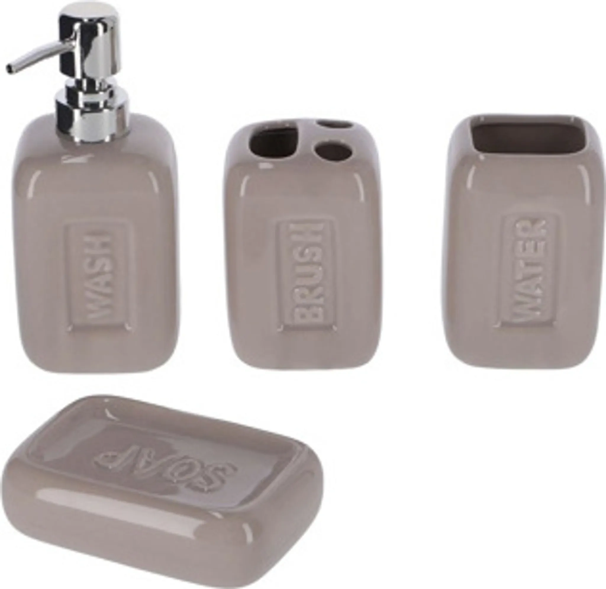 Bathroom Solutions Badezimmerzubehör-Set – 4-teilig, Keramik, Anthrazit Bathroom Solutions Badezimmerzubehör-Set – 4-teilig, Keramik, Anthrazit