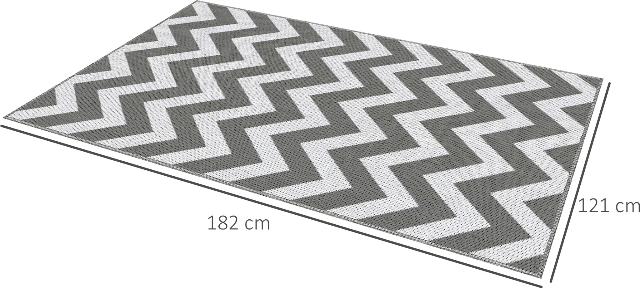 Outsunny Outdoor-Teppich – wasserdichter Kunststoffteppich mit doppelseitigem Design, Grau-Weiß, 121 × 182 cm Outsunny Outdoor-Teppich – wasserdichter Kunststoffteppich mit doppelseitigem Design, Grau-Weiß, 121 × 182 cm