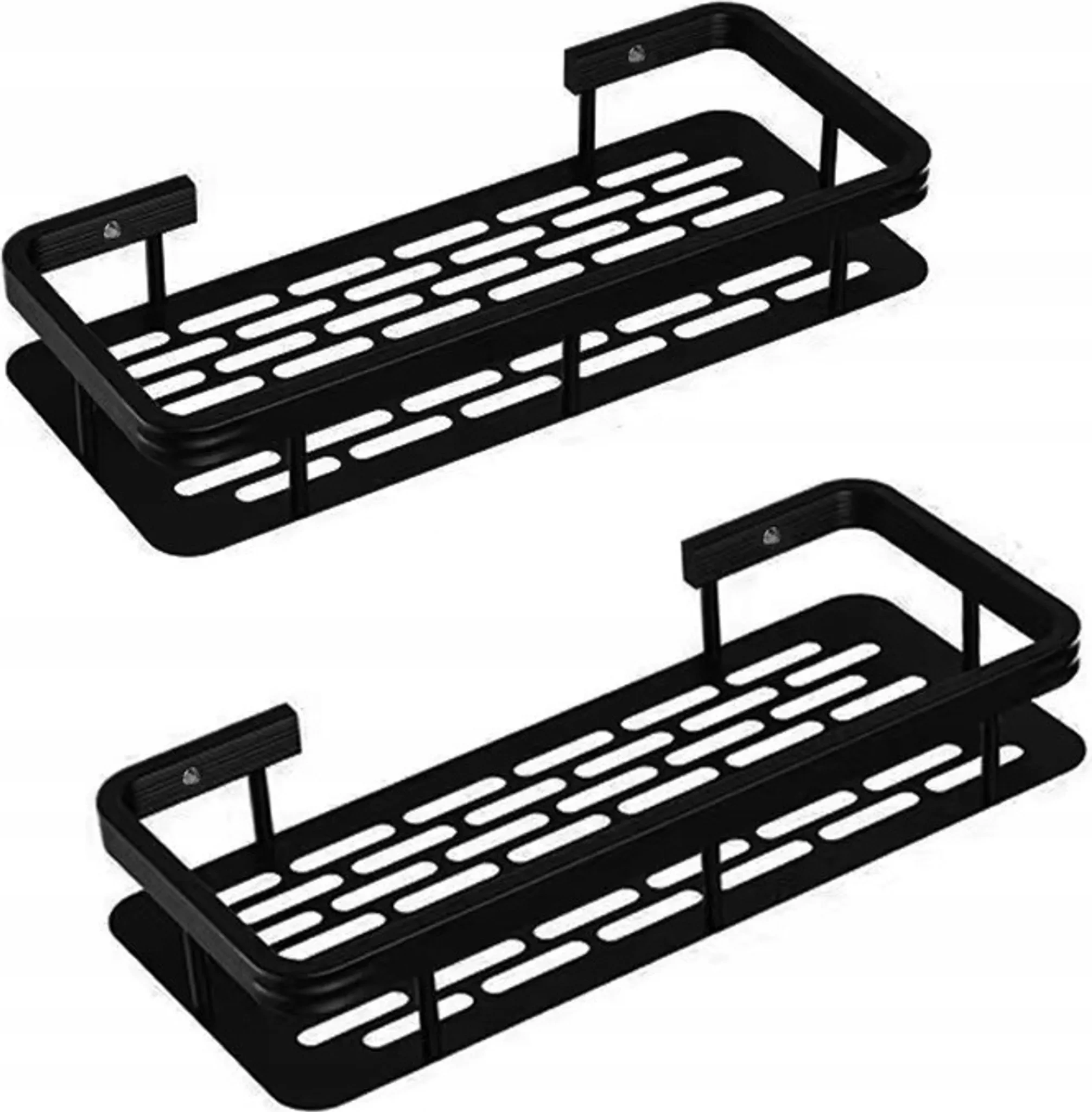 Badezimmer Hängeregal Schwarz – 2er Set Duschablagen aus Aluminium Badezimmer Hängeregal Schwarz – 2er Set Duschablagen aus Aluminium