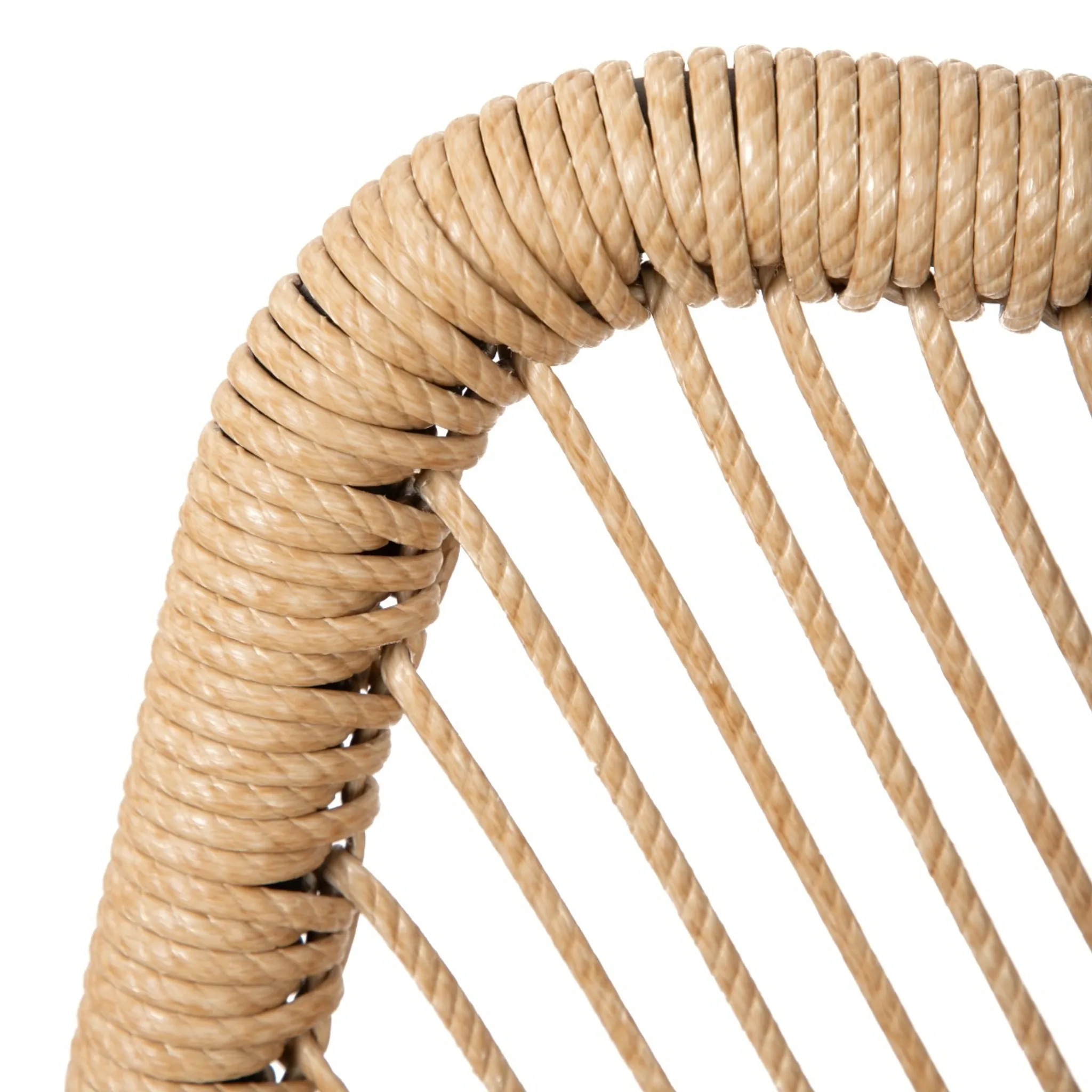 HOMLA SOBREME Stuhl – Schwarzer Polsterstuhl mit Naturkordel, 54×63×78 cm