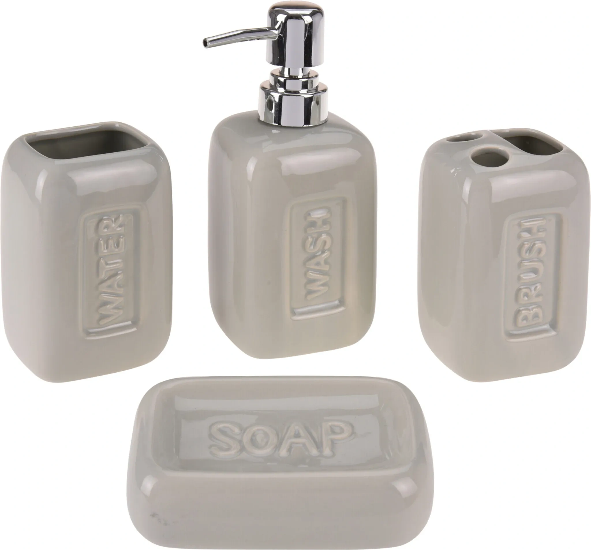 Bathroom Solutions Badezimmerzubehör-Set – 4-teilig, Keramik, Anthrazit