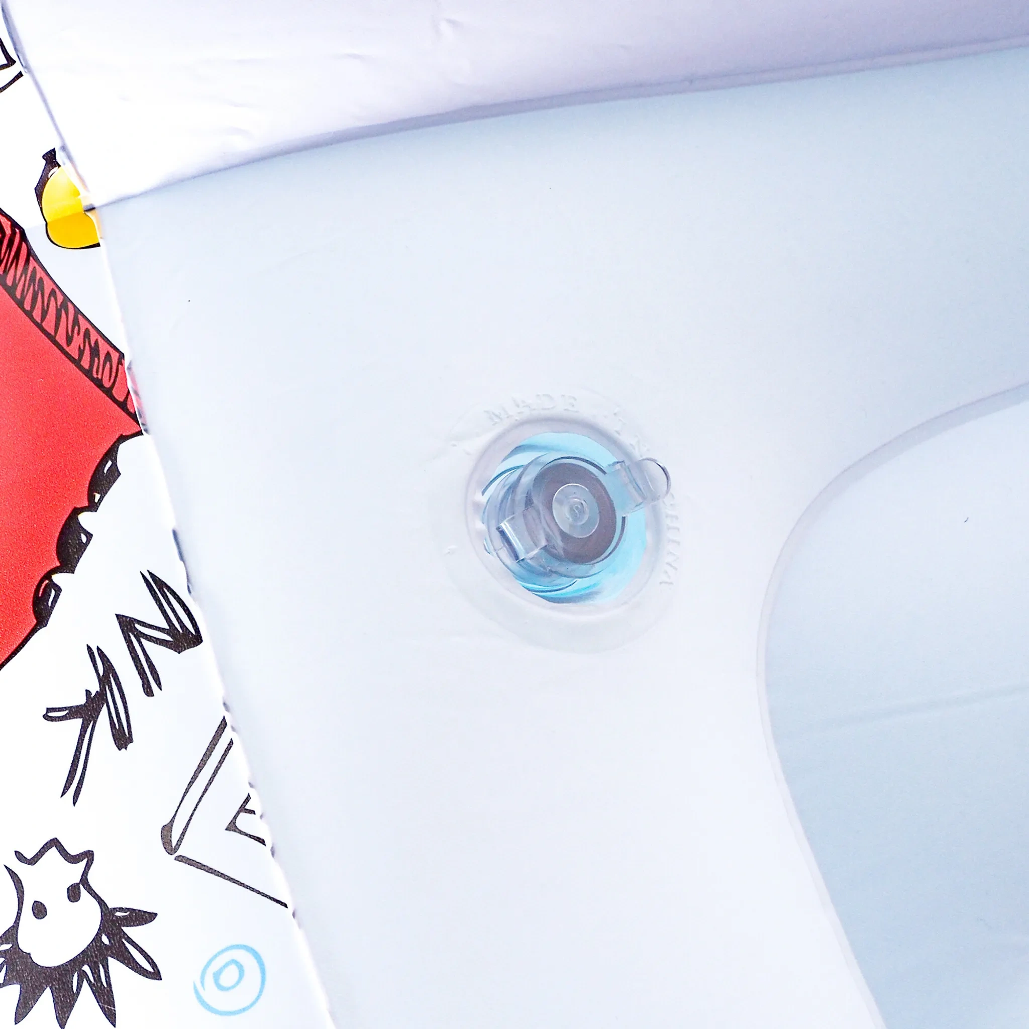 Aufblasbarer Sessel mit Fußstütze „DS2506“ – Veloursoptik, Blau, PVC, bis 120 kg