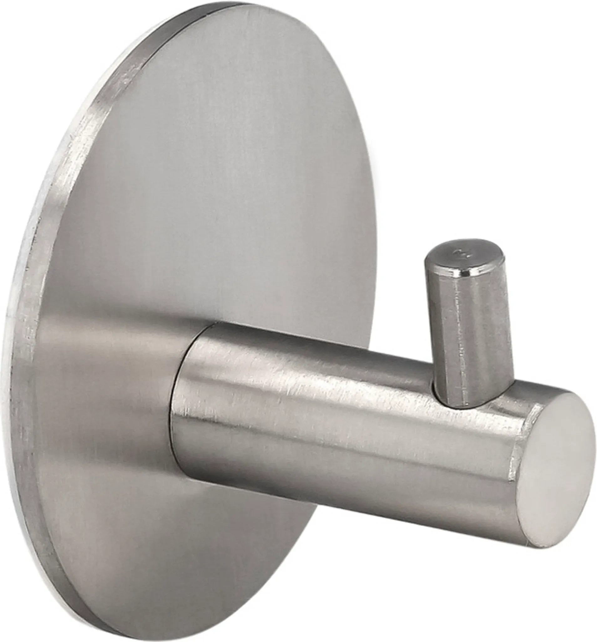 Selbstklebender Badetuch-/Bademantelhaken aus Edelstahl – Einzelhaken, Ø 4,6 × 3 cm, gebürstet Selbstklebender Badetuch-/Bademantelhaken aus Edelstahl – Einzelhaken, Ø 4,6 × 3 cm, gebürstet