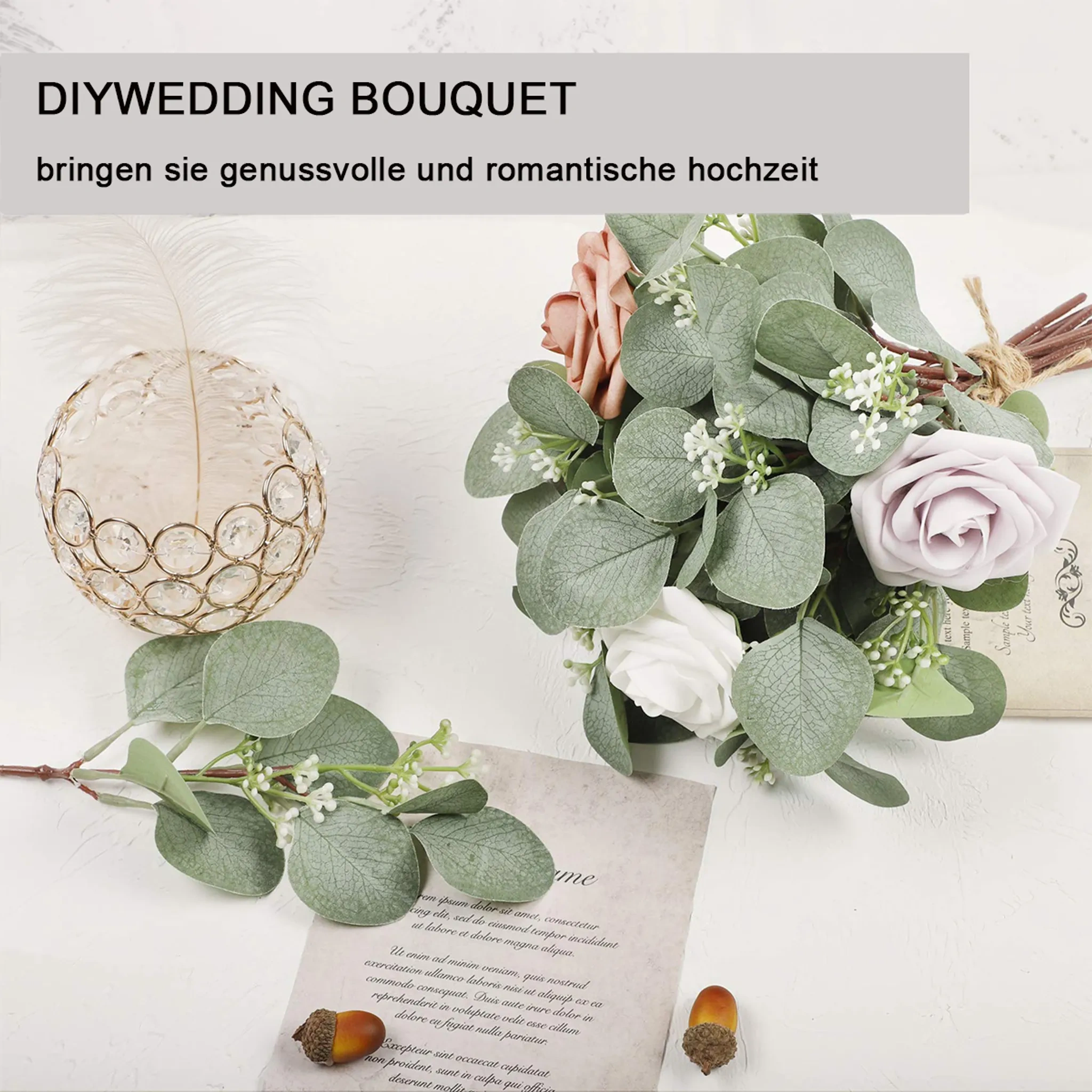 Künstliche Eukalyptus Pflanzen – 12er Set, realistische Deko-Zweige aus Kunststoff, Silberdollar Eukalyptus Künstliche Eukalyptus Pflanzen – 12er Set, realistische Deko-Zweige aus Kunststoff, Silberdollar Eukalyptus