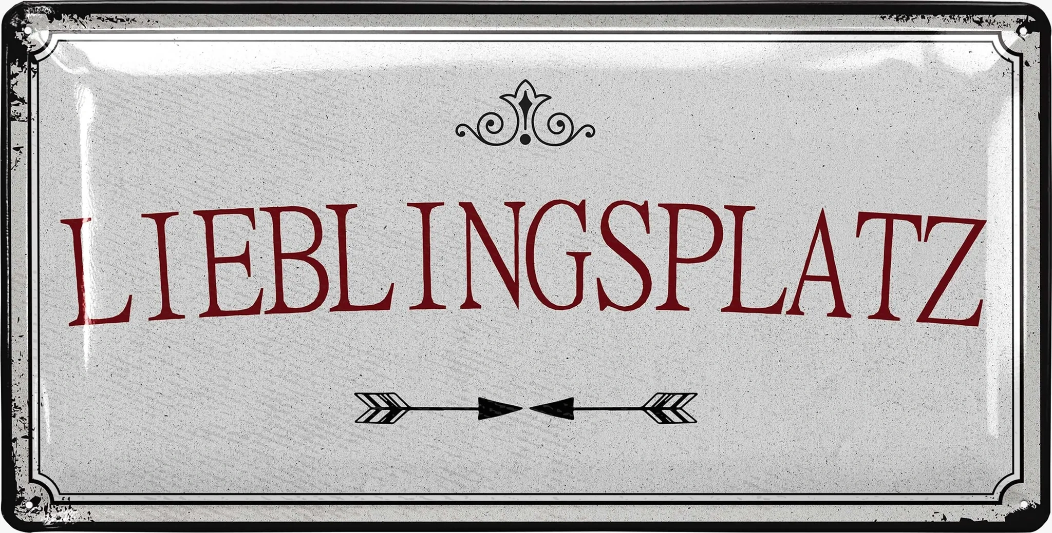 LANOLU Retro-Blechschild „Lieblingsplatz“ – Gartenschild im Vintage-Stil aus Stahlblech, 17×34 cm LANOLU Retro-Blechschild „Lieblingsplatz“ – Gartenschild im Vintage-Stil aus Stahlblech, 17×34 cm