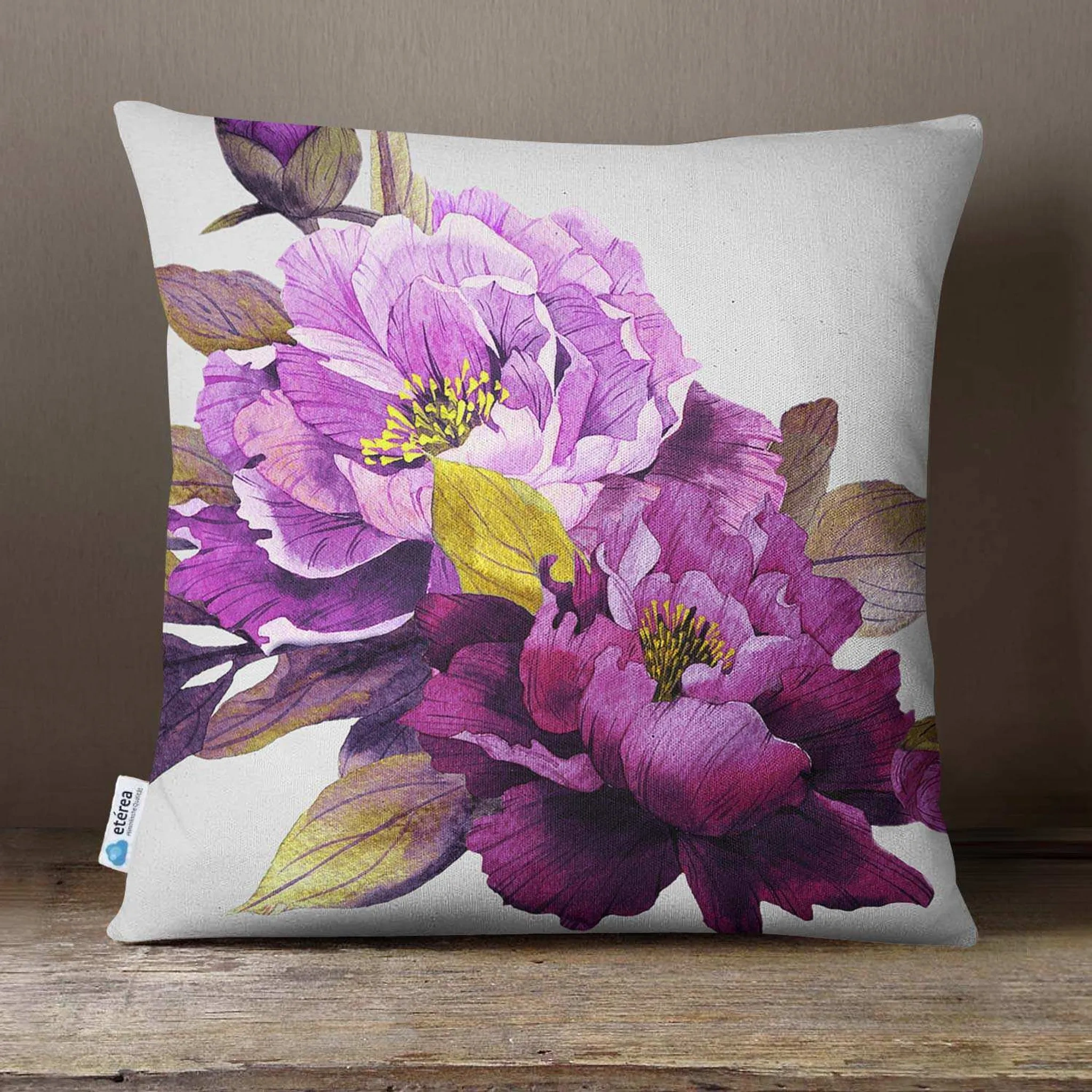 etérea Baumwolle Dekokissen Blumen Lila Alba 40×40 cm etérea Baumwolle Dekokissen Blumen Lila Alba 40×40 cm