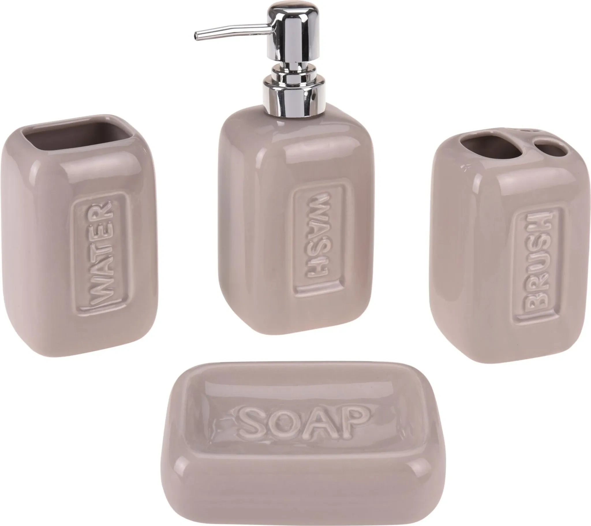 Bathroom Solutions Badezimmerzubehör-Set – 4-teilig, Keramik, Anthrazit