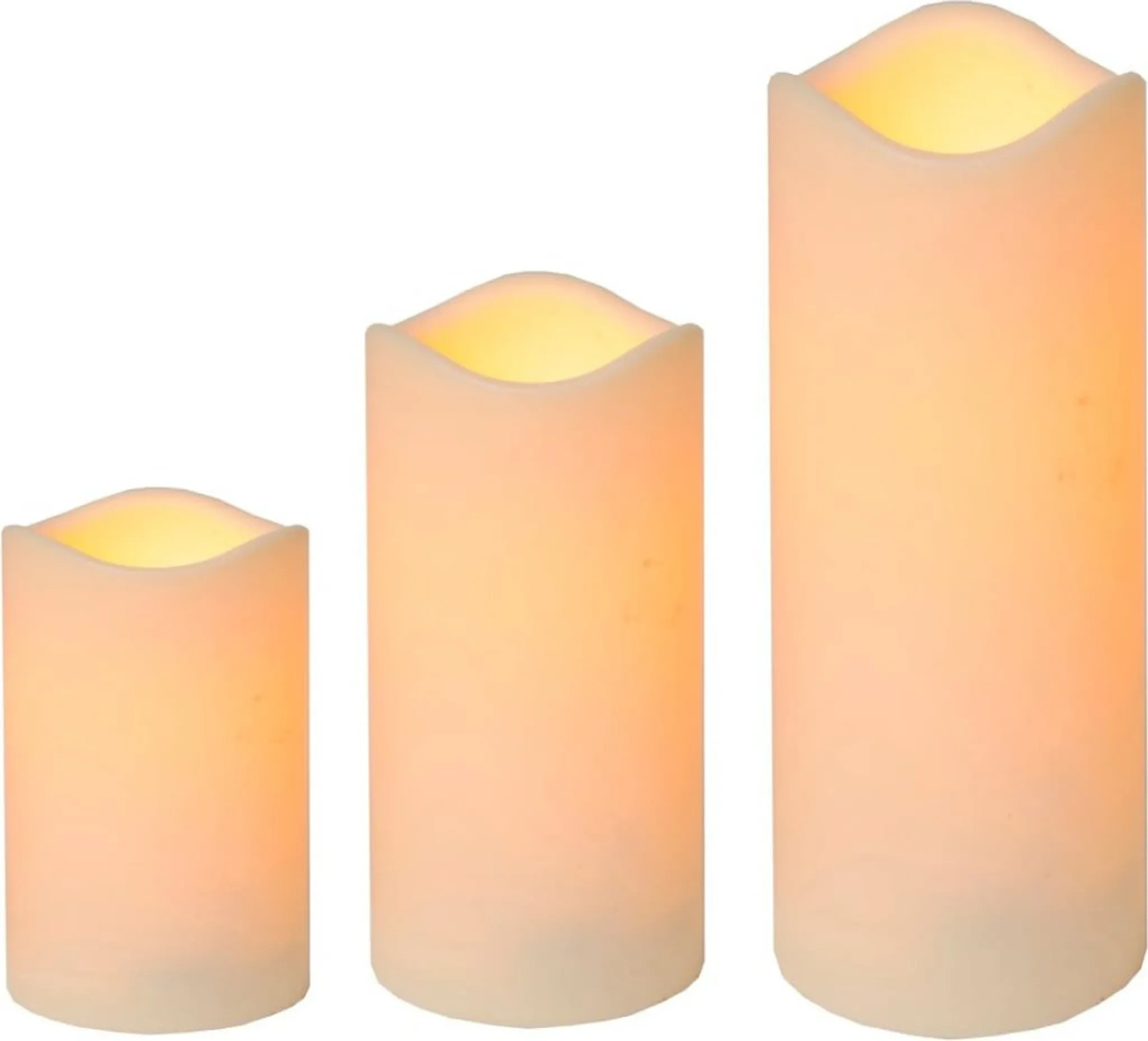 Cepewa LED Kerzen 3er Set Outdoor – Elfenbeinfarben, flackernd, mit Timerfunktion Cepewa LED Kerzen 3er Set Outdoor – Elfenbeinfarben, flackernd, mit Timerfunktion